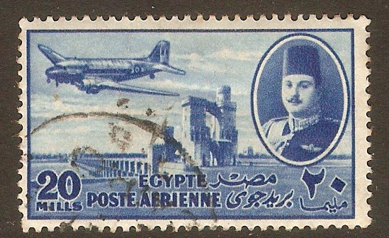 Egypt 1947 20m Blue Air Series. SG328.
